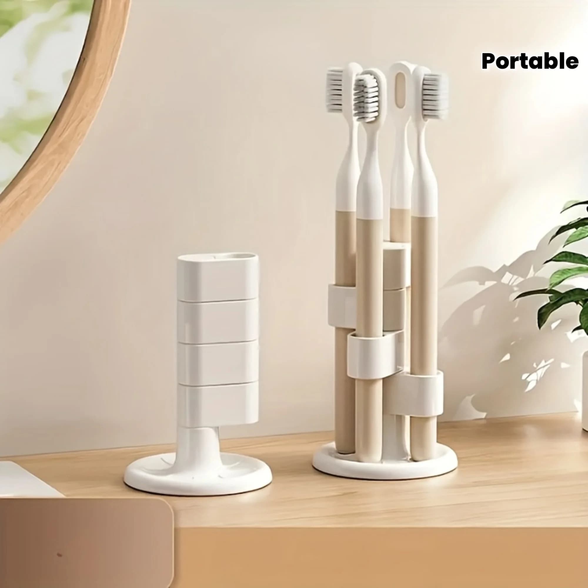 2 supporti per spazzolini da denti che si possono ruotare a 360° ° Adatto per uso portatile e stoccaggio multifunzionale BHL961-FRO