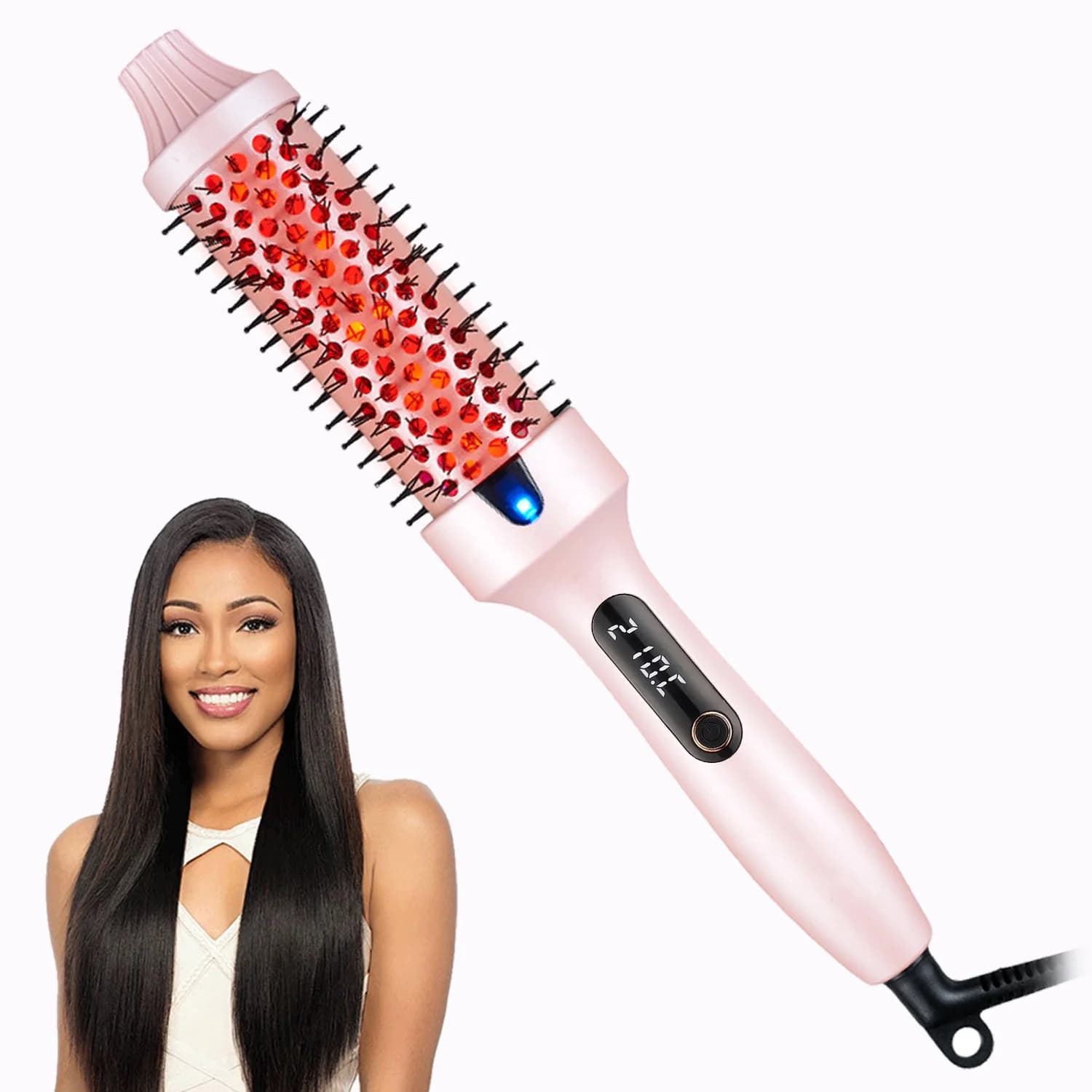 Negative ions 1.5 inch thermal brush heated round brush Hair platter Hair curling Hair dryer Hot comb Iron Infrared hair curling