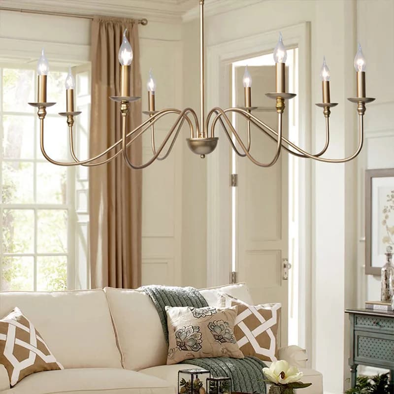 8 teste moderne semplici e lussuose lampadari in ferro americano soggiorno cucina sala da pranzo luci camera da letto studio candela luce