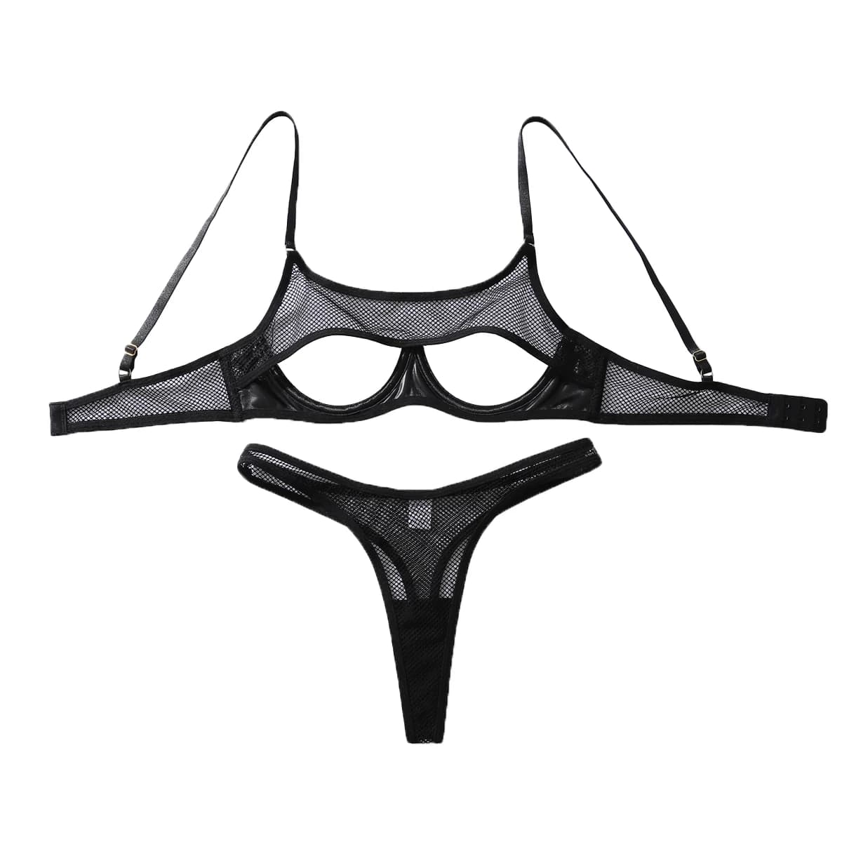 Nuovo 2026 Set di Lingerie Sexy Traforata con Scollatura Profonda e Design a Rete