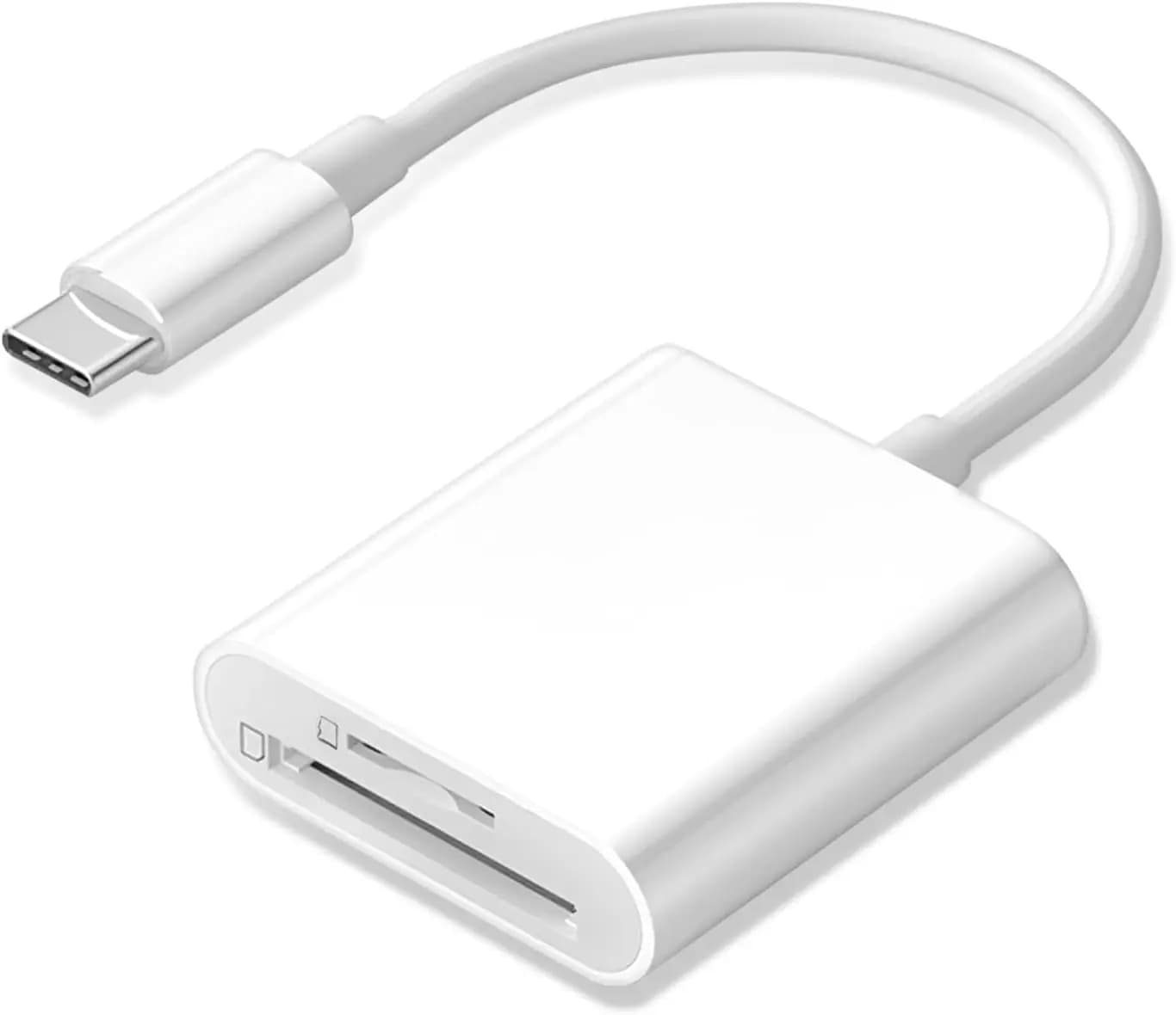 Lettore di Schede SD USB-C, Adattatore 2-in-1 SD e MicroSD per iPhone 15/16/iPad/MacBook, Visualizzatore per Fotocamere da Caccia, Plug and Play