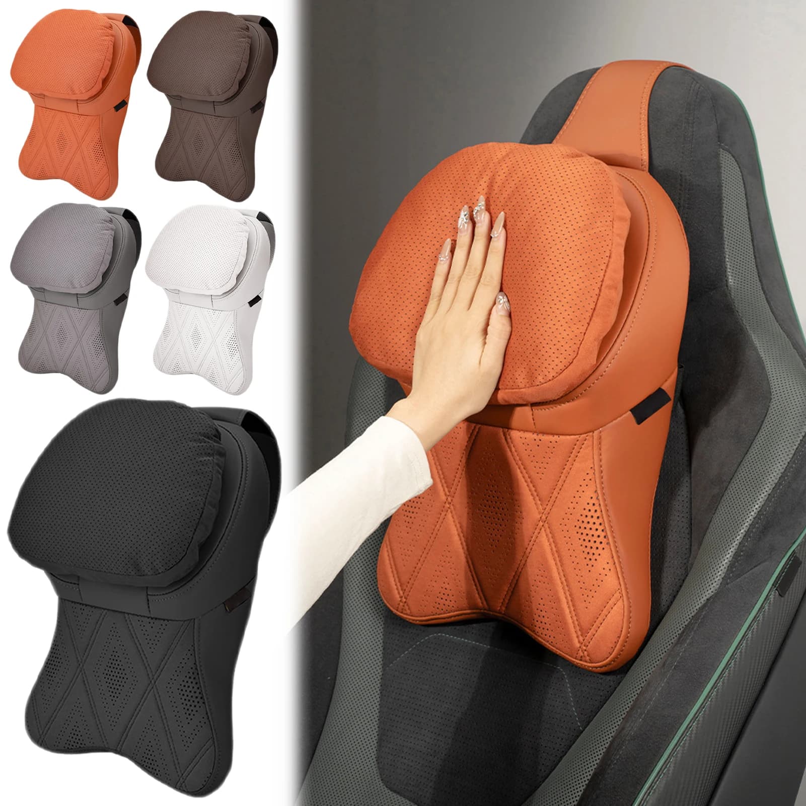 Memory Foam Car Neck Pillow for Driving Fatigue Relief, Support Cushion with Removable Washable Cover for Easy Cleaning