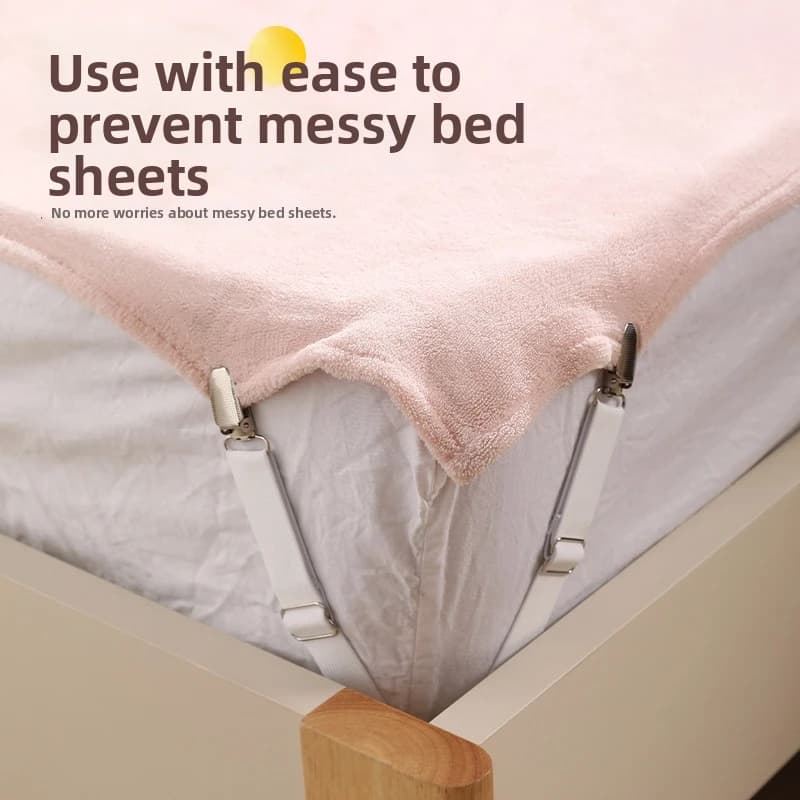 Adjustable sheets clip, set of 4 elastic bands for sheets, bed linen fixers for home and hotel