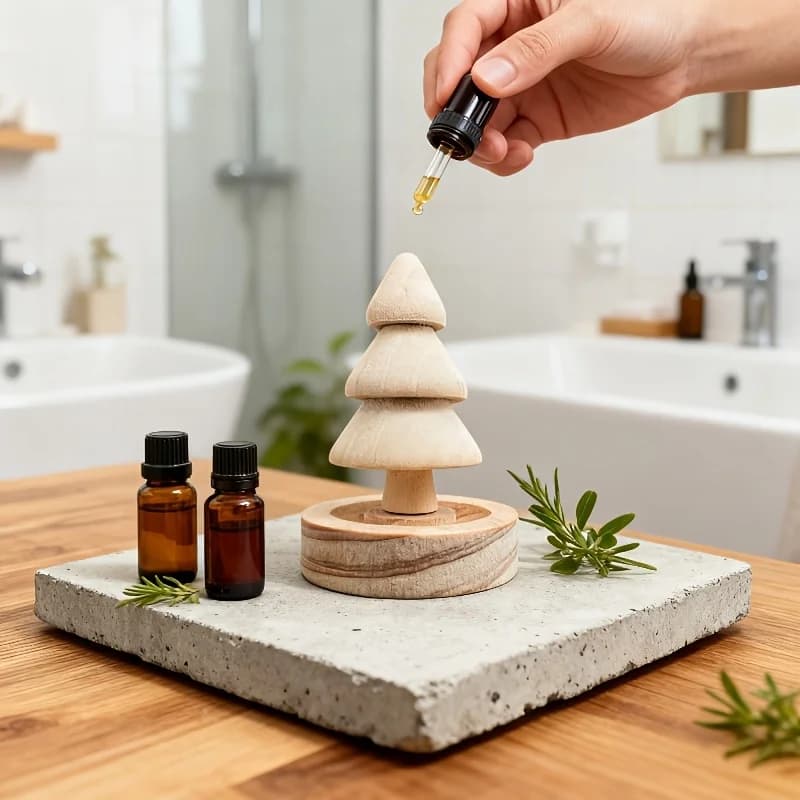 Diffusore di aromi a forma di albero di Natale in legno naturale, decorazione da tavolo per auto, casa, ufficio, profumo rilassante, regalo per le feste, diffusore di oli essenziali