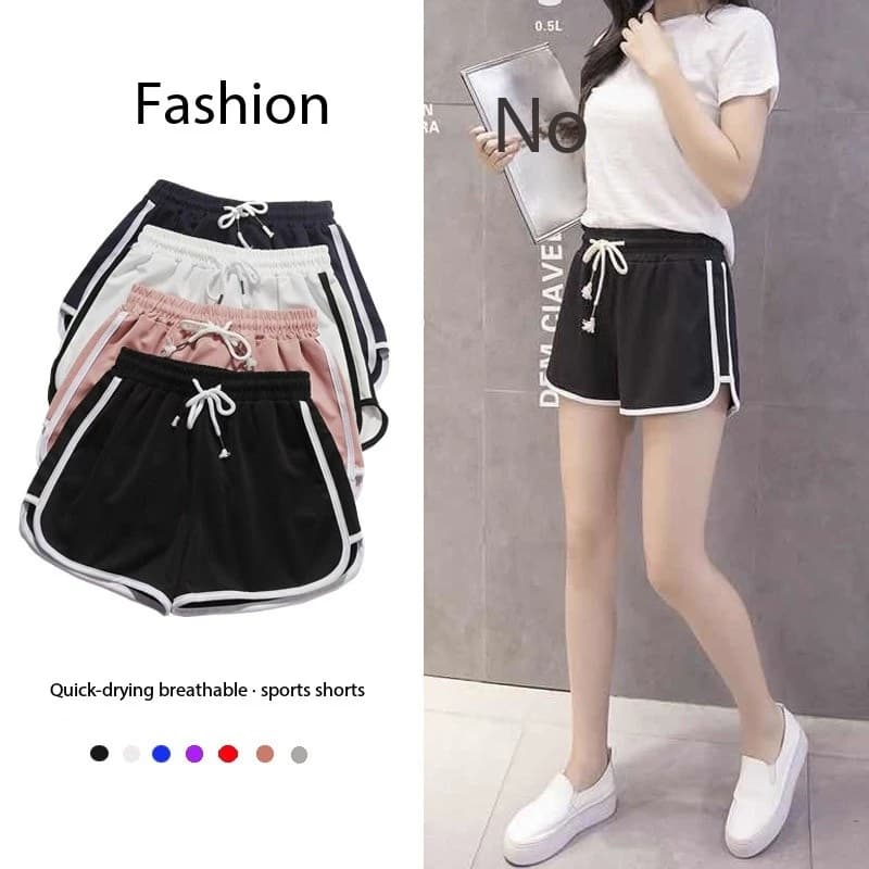 Women's casual striped shorts Wide sports shorts all matched Korean Harajuku Summer fashion Mini simple yoga shorts for women
