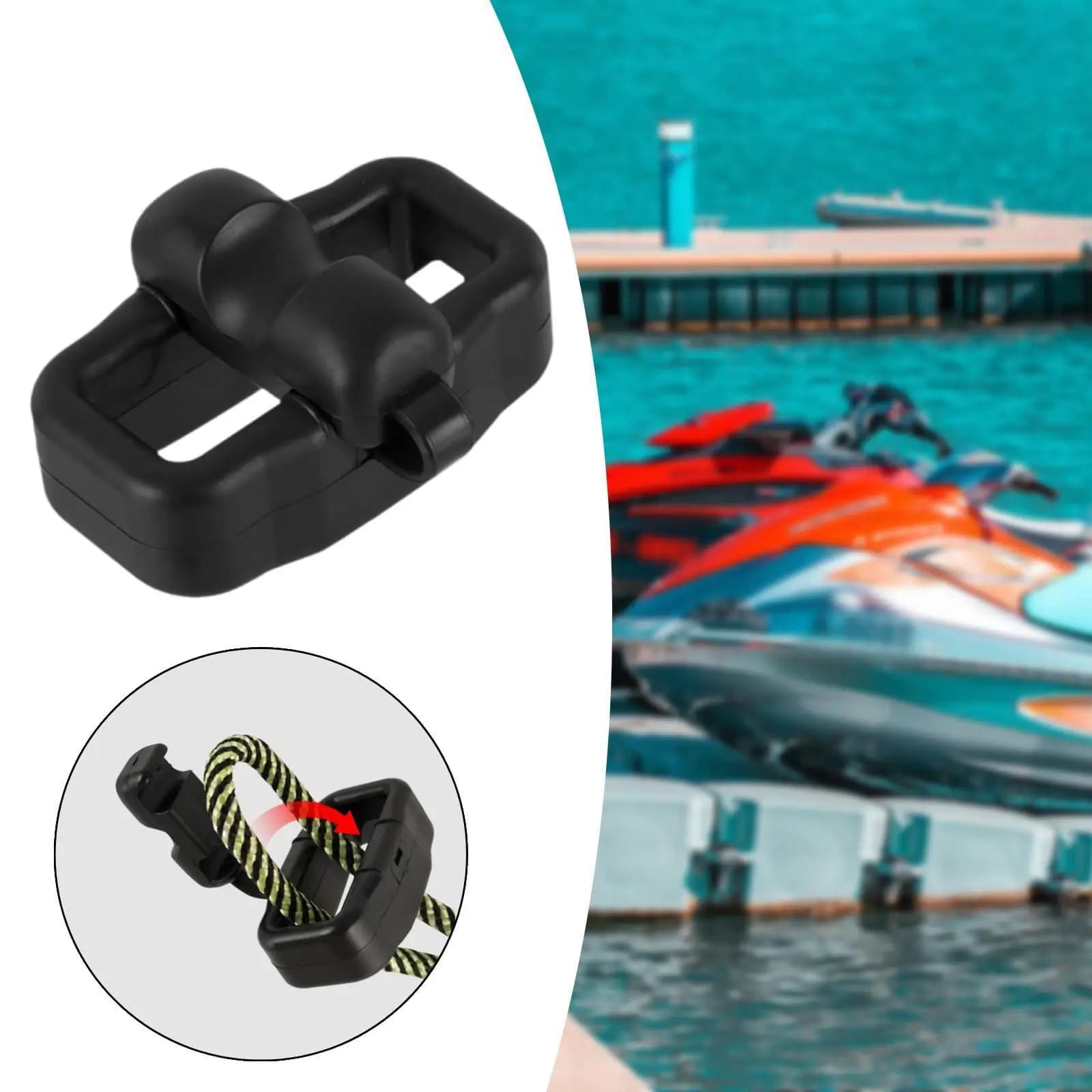 Boat Mooring Snubber Compact Durable Black Plastic Line Cushion for Boat Moorings Anchor Boat
