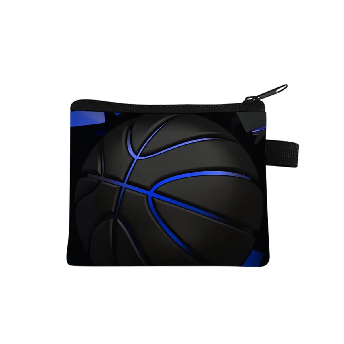 Portamonete con motivo basket per ragazzi/ragazze, portachiavi, piccolo organizer per carte, custodia per chiavi con cartone animato 2D, borsa per soldi per bambini