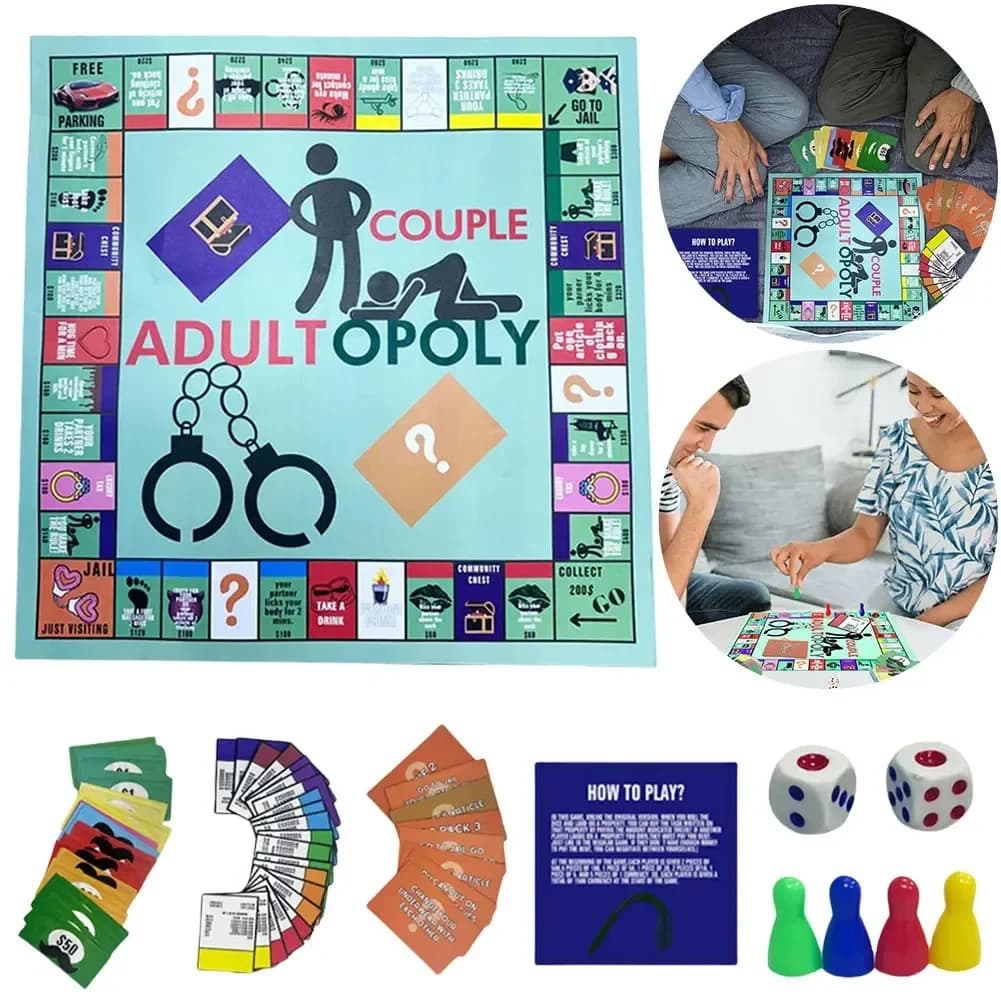 Gioco da Tavolo Adultopoly per Coppie, Gioco di Carte per Relazioni, Gioco Portatile per Coppie, Regalo di San Valentino per Lui e Lei