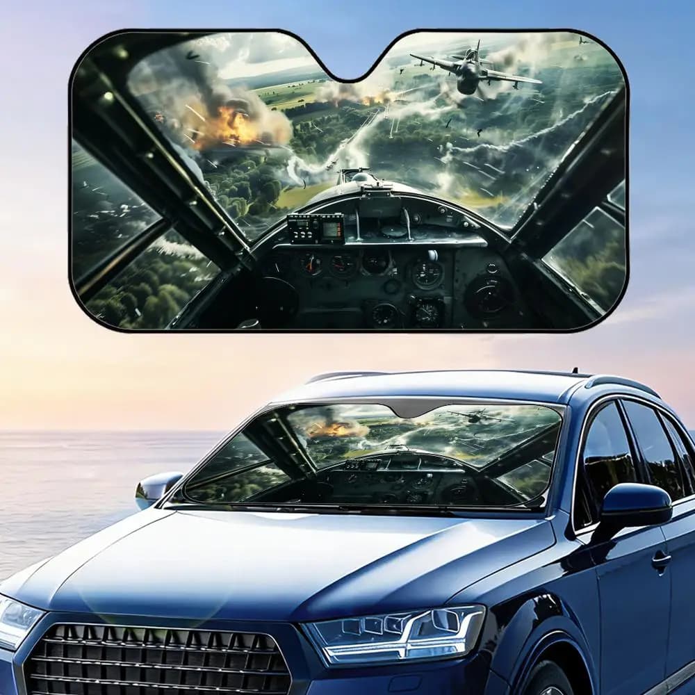 Parasole Vintage per Auto Pieghevole, Protezione UV, Isolamento Termico Riflettente, Copertura Riutilizzabile