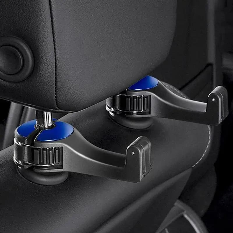 1pc Back Hook 2 in 1 Car Headrest Hook with Phone Holder Seat Back Hanger for Bag Handbag Purse Grocery Cloth Foldable Clip