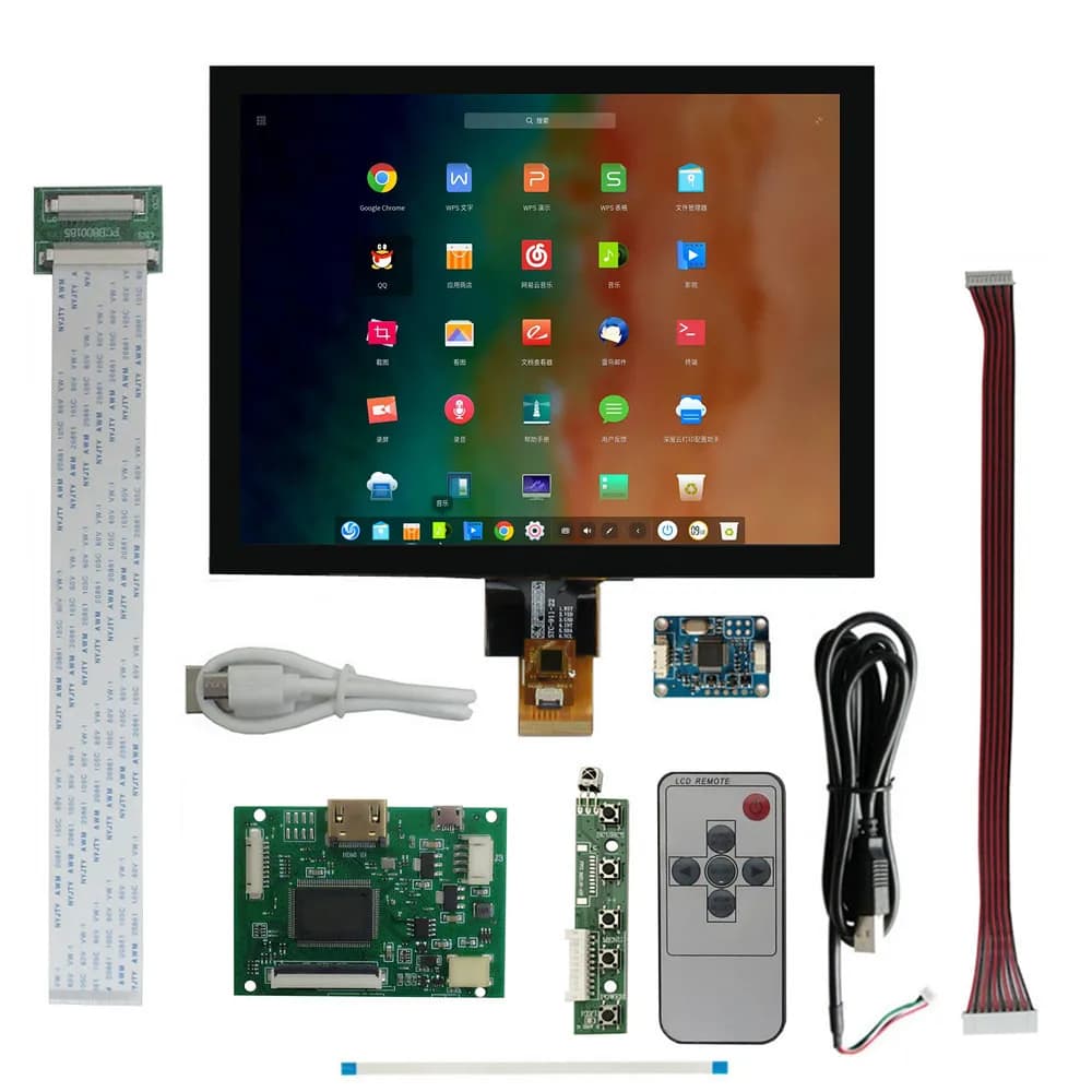 8 inches 1024*768 IPS 4:3 LCD Display Monitor Driver Digitizer Control Card Touchscreen For Raspberry Pi PC Underfoot