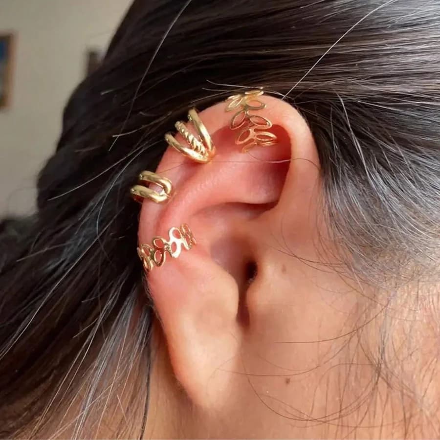 Set di orecchini senza foratura da 5 pezzi, polsini e scalatori alla moda | Gioielli per orecchie Boho per donna, regalo per orecchini con cartilagine da uomo