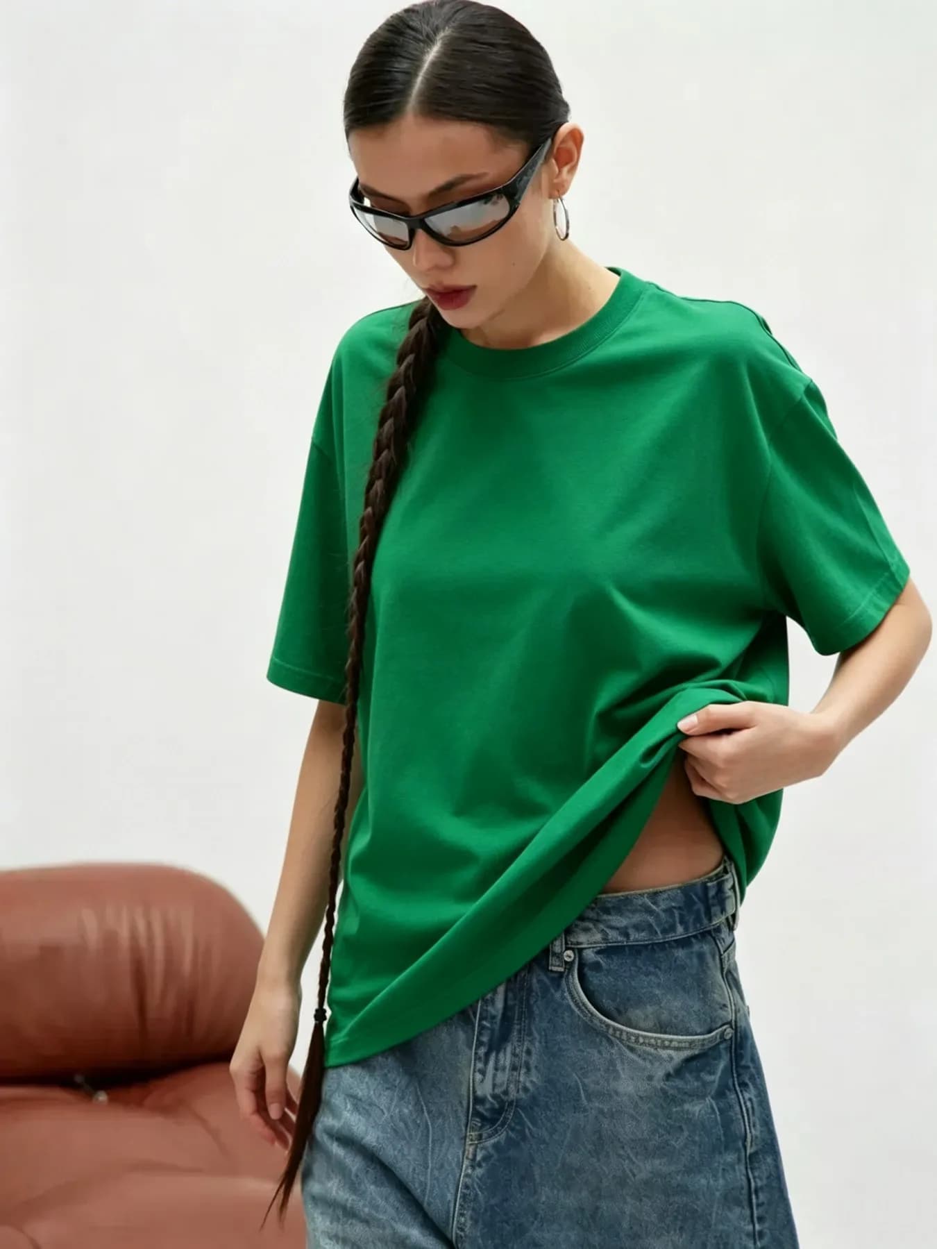 Family 21 Colors Solid Color Daily Women T Shirts Summer O-Neck T-Shirt Loose Cotton Top Y2K Breathable Woman Sportswear