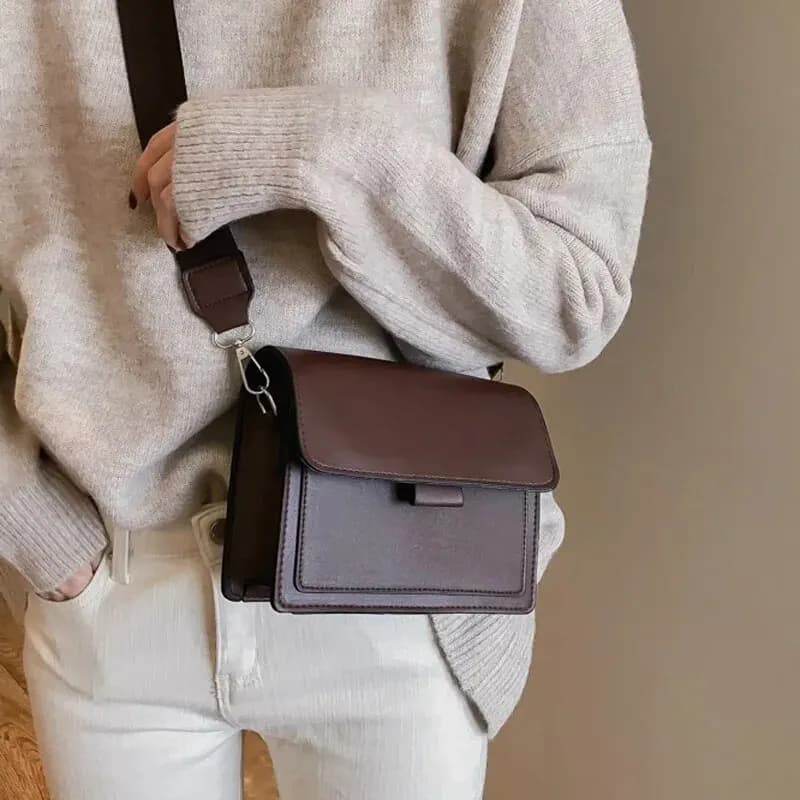Borsa a Tracolla Classica in Pelle PU per Donne, Borsa da Viaggio con Manico, Borsa a Spalla alla Moda, Borsetta con Patta per Signore