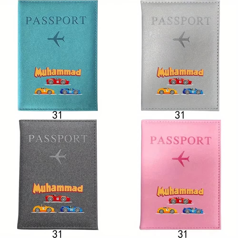 Custom Personalized Name PU Passport Holder, Synthetic Leather Unisex Passport Cover, Travel Document Storage Case