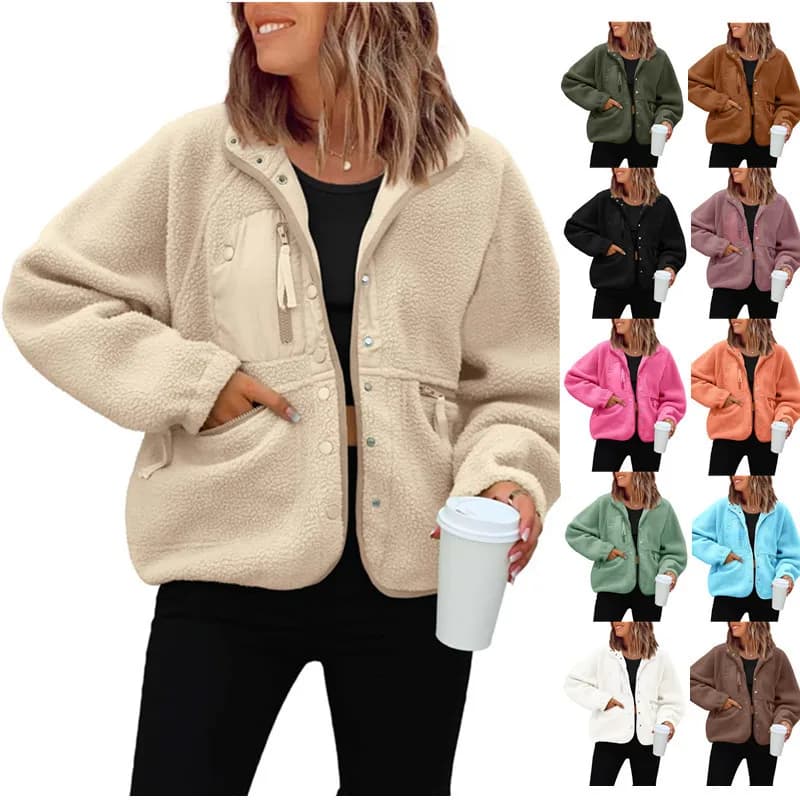 SHINBENE Giacca in pile da donna autunno/inverno, felpa casual sportiva, giacca superiore