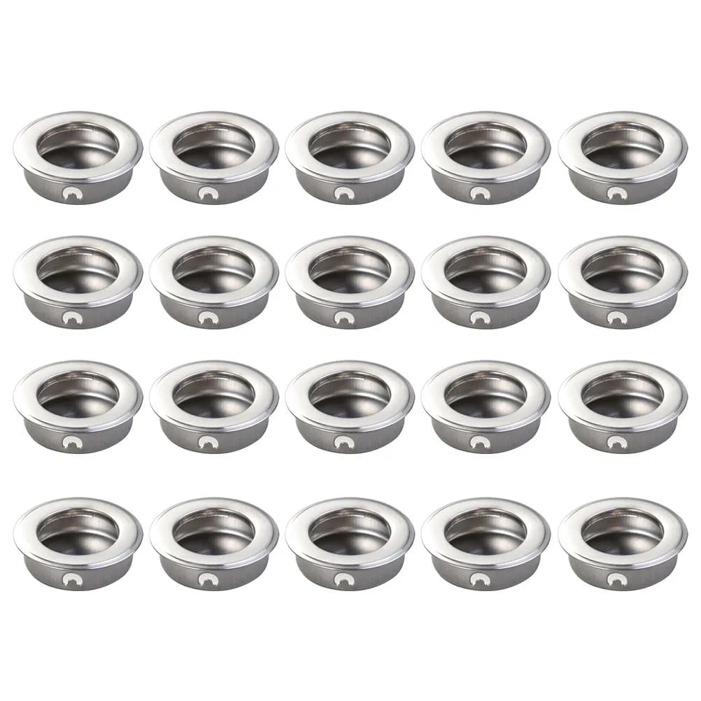 20 Pezzi Maniglie a Incasso in Acciaio Inossidabile, 35mm, Rotonde, per Porte Scorrevoli, Armadi e Cassetti, Ricambi Hardware