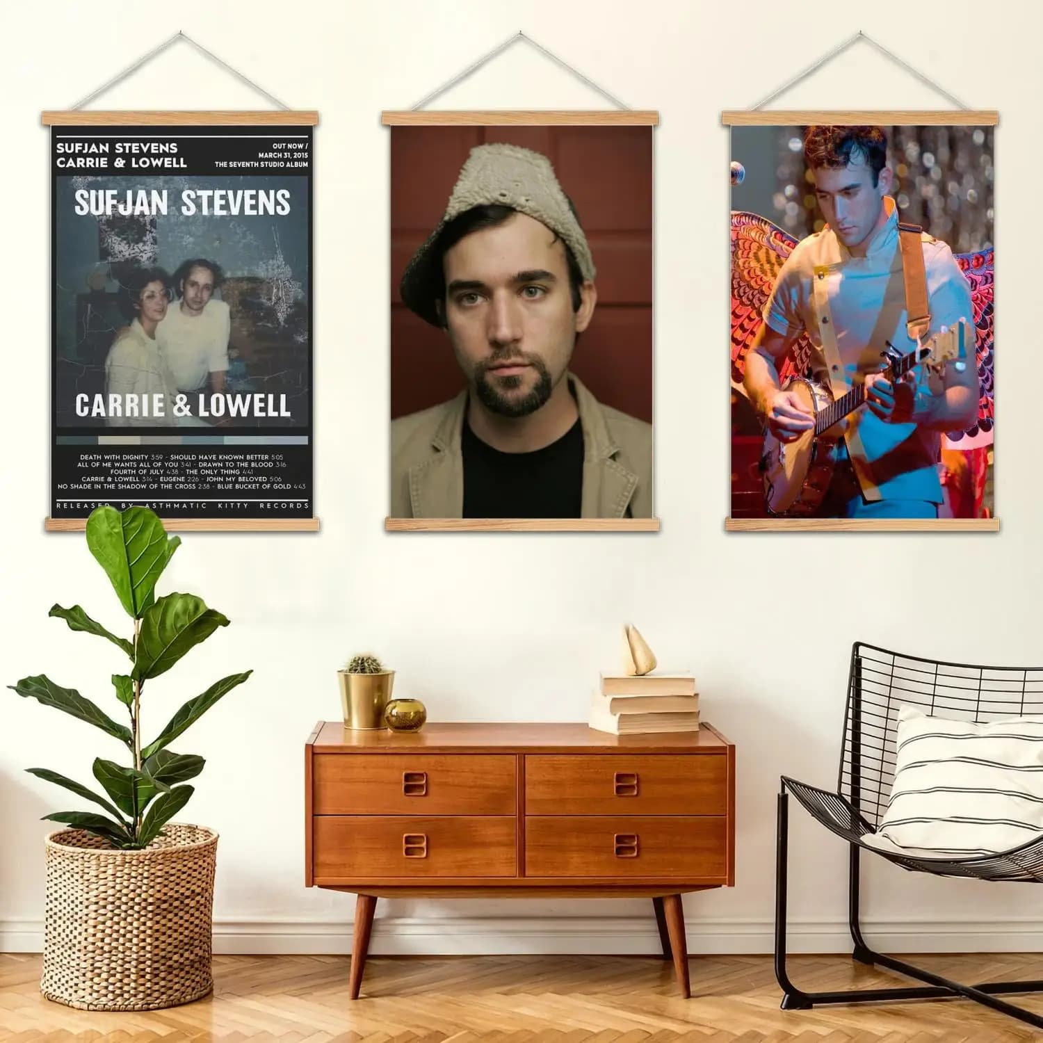 Sufjan Stevens Framed Wall Painting Poster on Canvas, Wall Art, Modern Family, Bedroom Furniture, Poster, Decorative Painting