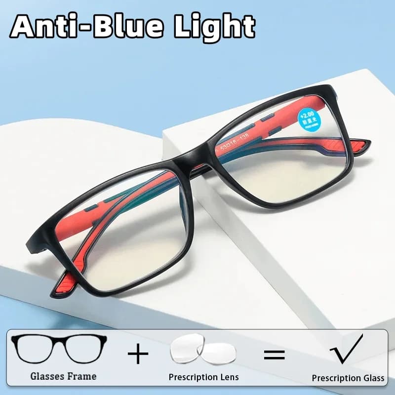 Occhiali da vista ultraleggeri anti-luce blu Sport all'aria aperta Lenti ottiche per occhiali personalizzate durevoli antiscivolo