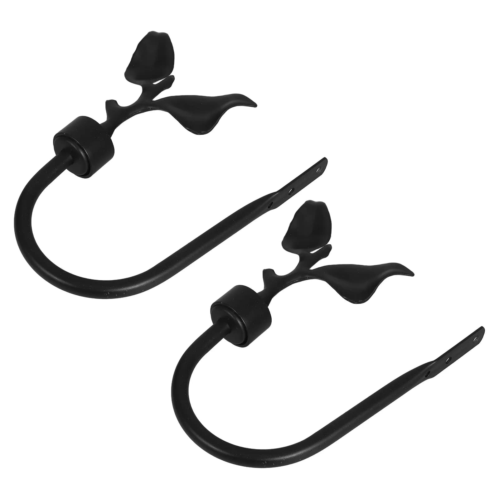 2Pcs Zinc Alloy Leaf Curtain Holdbacks Wall Mounted Metal Tieback Hooks for Drapes Shower Curtains Livingroom Decor Accessories