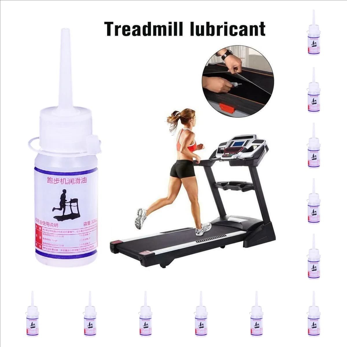 10 piece silicone treadmill belt lubricant No odor Silicone lubricant for treadmill Oil for maintenance running machine Silicone oil