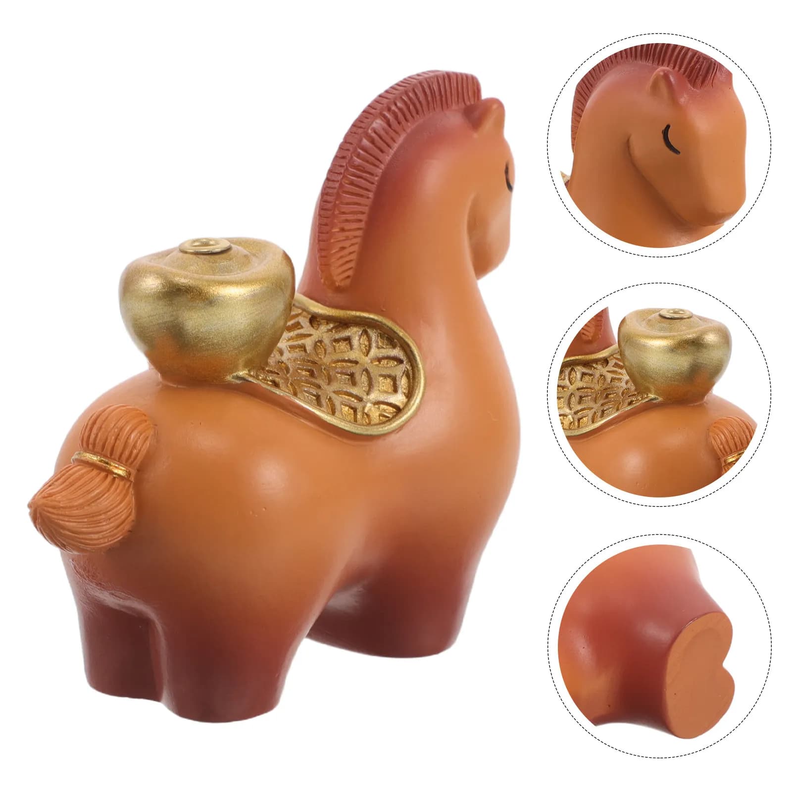 Chinese New Year Horse Incense Burner 2026 - Zodiac Animal Stick Holder for Prosperity Decor Fengshui Sculpture Aromatherapy