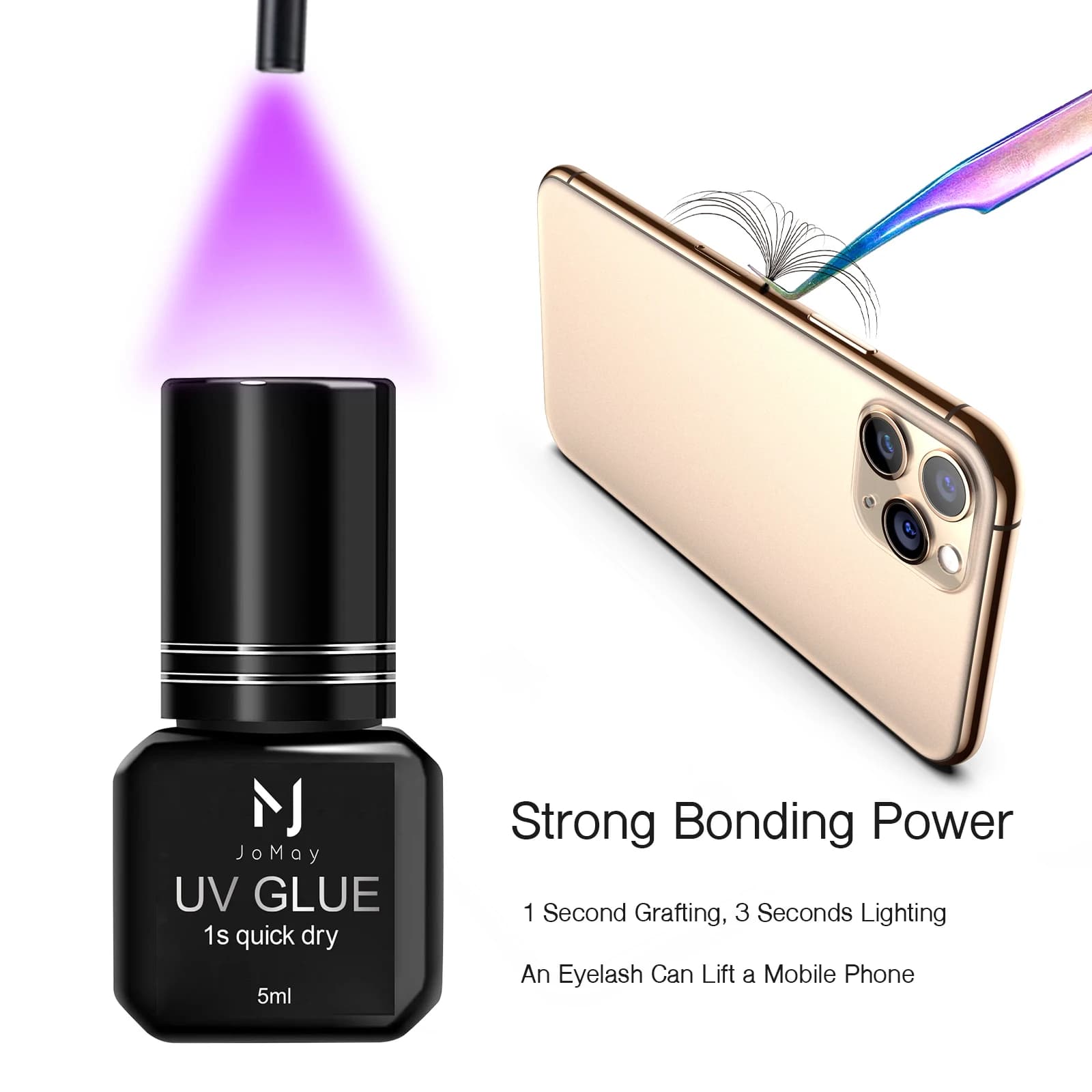 UV Eyelash Glue Makeup Tools Water Proof Quick Dry in 1 Second Eyelash Extension Supplies Colorless Tasteless Eyelash Glue