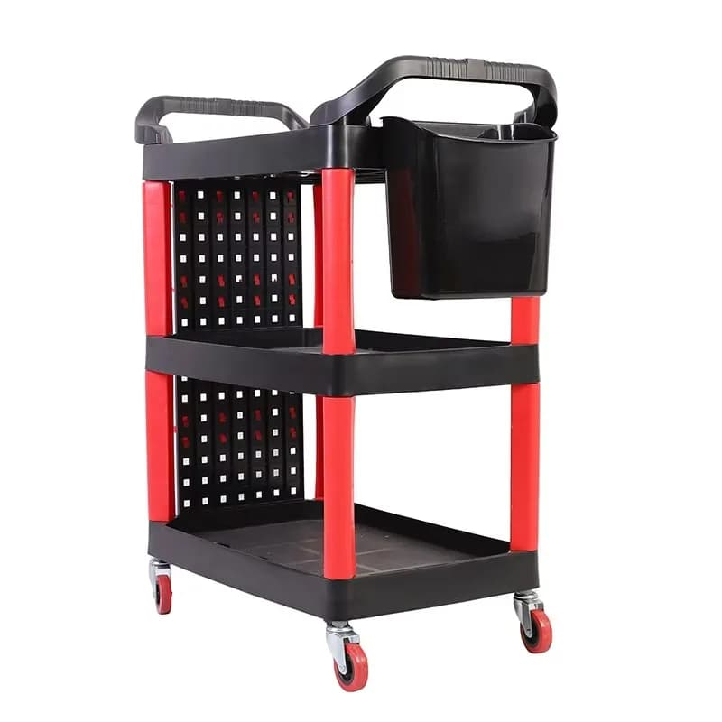 Carrello per dettagli automatici a 3 livelli con ruote Carrello per dettagli rotanti con piastra lunga per appendere, ganci e secchio per appendere, carrello per organizer per lavaggio auto
