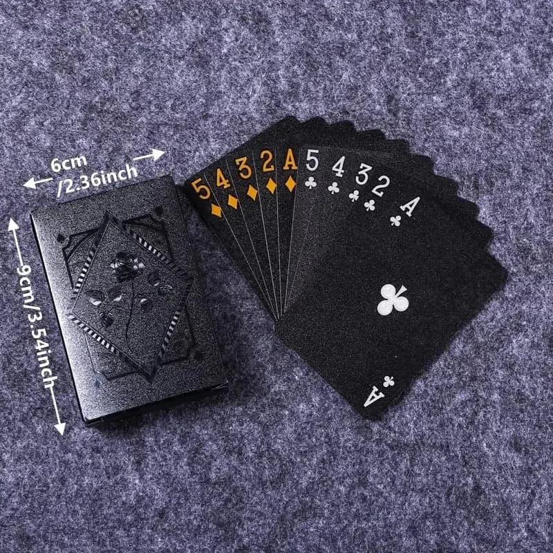 Carte da Gioco Nere e Oro Impermeabili, Set di Carte da Poker, Regalo da Collezione, Mazzo Magico Dmagic