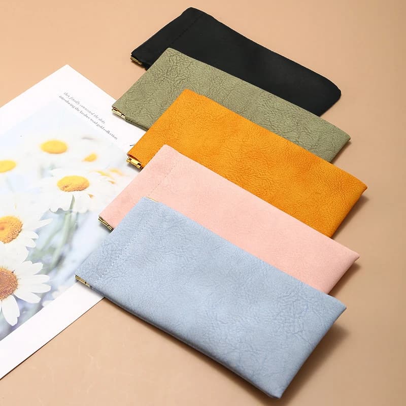 Borsa per occhiali Occhiali da sole Set di stoccaggio per uomo e donna Borsa per occhiali con chiusura automatica per bocca con piastra elastica