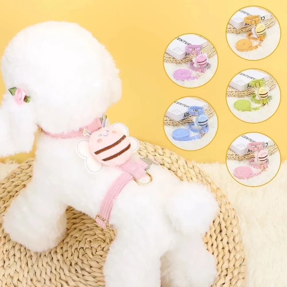 Accessori per Animali Domestici, Pettorina per Gatti a Forma di Ape Cartoon, Collare Regolabile Portatile, Pettorina per Cani, per Passeggiate