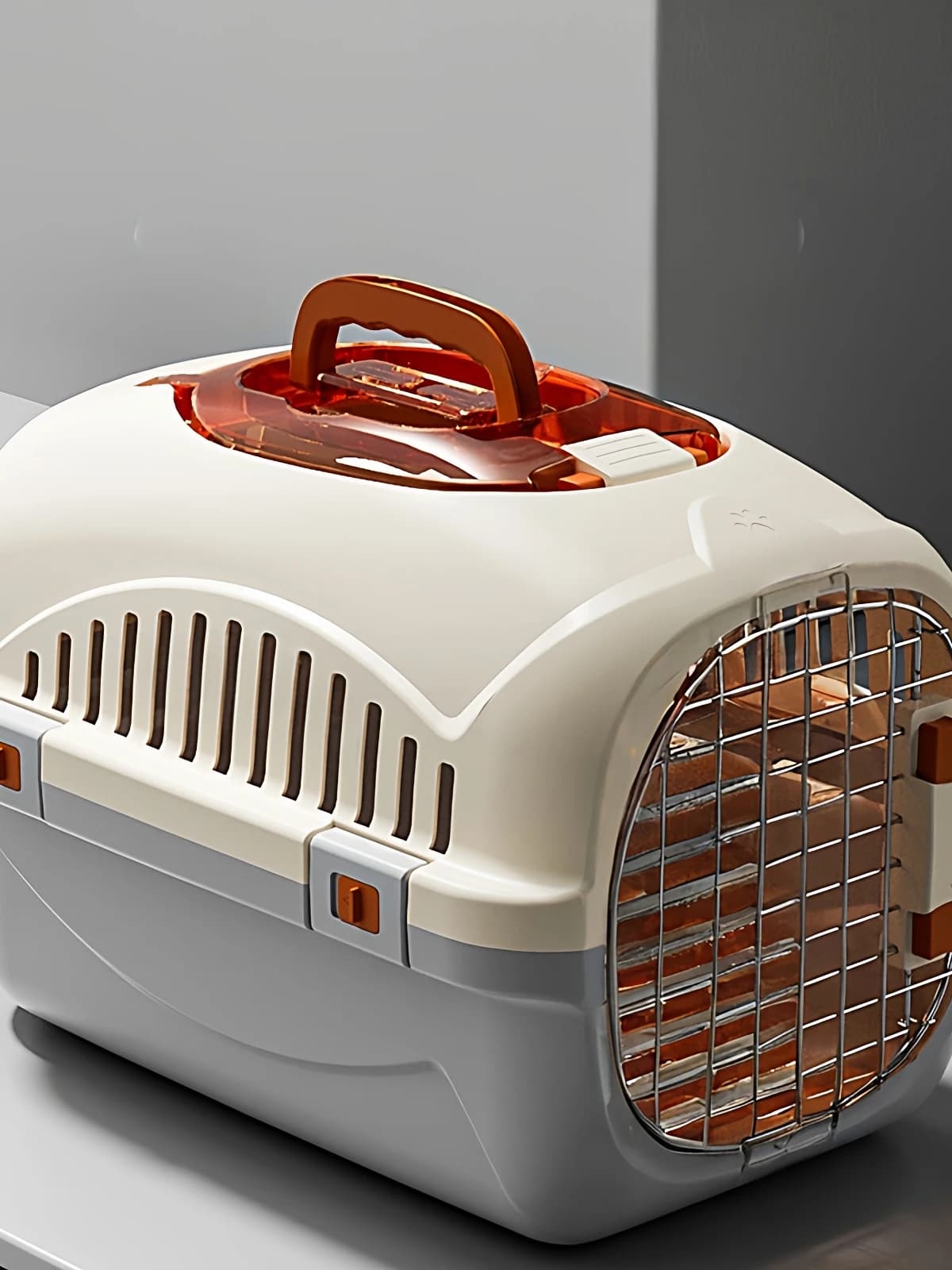 Trasportino Portatile per Animali Domestici da Viaggio Aereo, Gabbia da Trasporto per Esterni con Finestra, Accessori per Auto, Gabbia da Viaggio