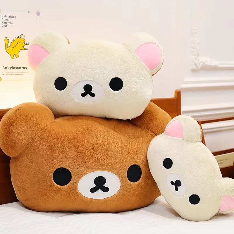 Simpatico peluche Rilakkuma caldo cuscino per le mani orso cartone animato morbido peluche cuscino Peluche regalo di compleanno