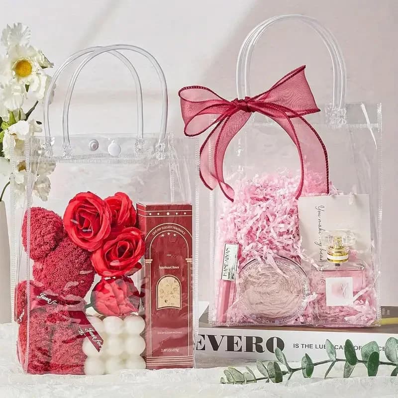 20 sacchetti regalo trasparenti con manici – Grandi sacchetti riutilizzabili per bomboniere, confezioni regalo per biscotti, caramelle, feste