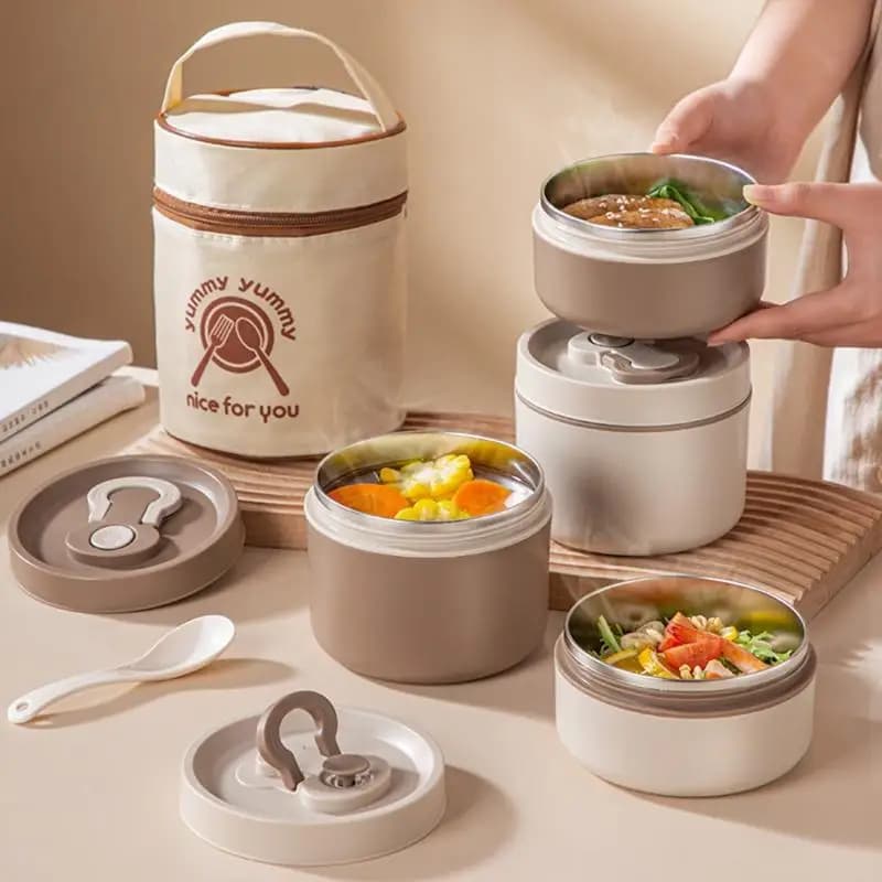 Bento Box portatile per uso alimentare in acciaio inossidabile con scatola da pranzo isolata ad alto aspetto da 650 ml per pasto da lavoro