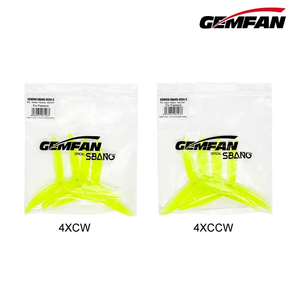 30PCS Gemfan SBANG 4934 4.9X3.4X3 3-Blade PC Propeller For FPV Freestyle 5inch Drones DIY RC Parts Available In CW CCW
