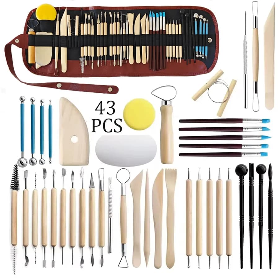 Kit di strumenti per scultura in argilla ceramica 8-61 pezzi/set, strumenti per intaglio di argilla ceramica per artigianato artistico Set di strumenti per modellare la scultura in ceramica