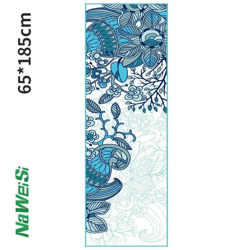 Yoga Mat in Double Pile Printed 63x185cm, in Microfiber Ultra Fine, Soft at the touch, Breathable, Foldable, Anti-slip for Home and Gym