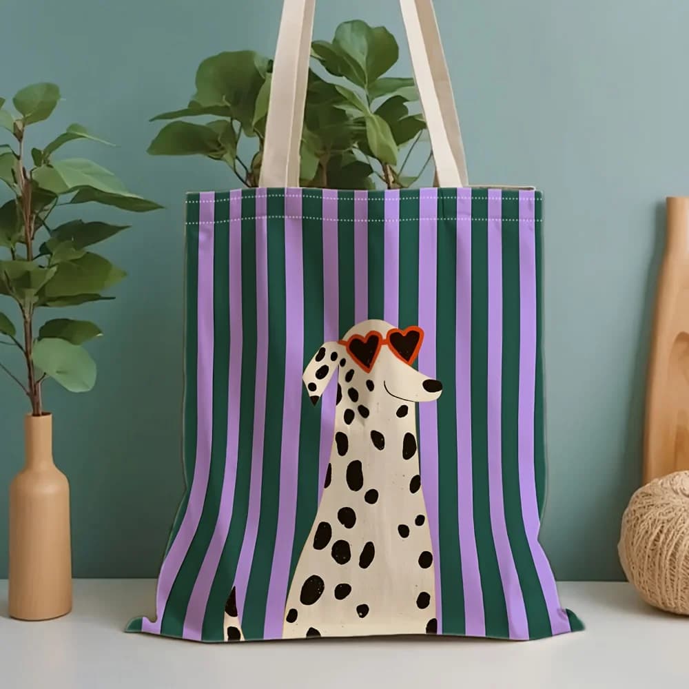 Borsa multifunzionale in tela per donna A Dalmatian: serve anche come organizer per gioielli e borsa da toilette alla moda