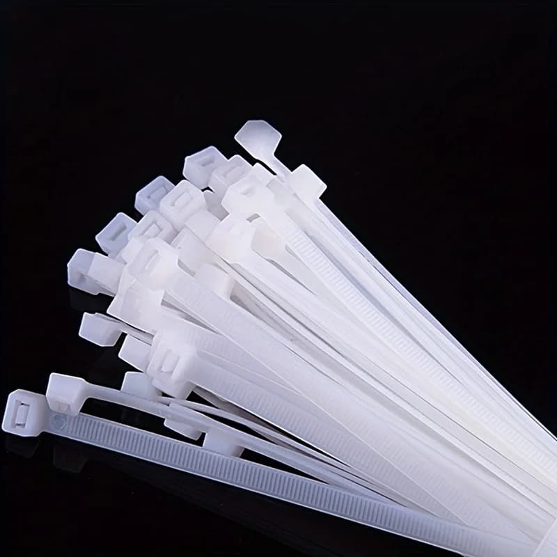 Fascette per cavi multifunzionali da 500 pezzi, fascette per cavi in nylon autobloccanti in plastica bianca con resistenza alla trazione massima di 50,0 libbre