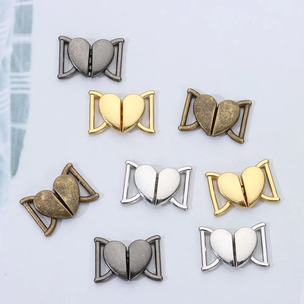 10set Mini bottoni in metallo cappotto cintura fibbie per cintura per cucire vestiti per bambole fai da te borsa in miniatura serratura cattura borsa fermagli a scatto