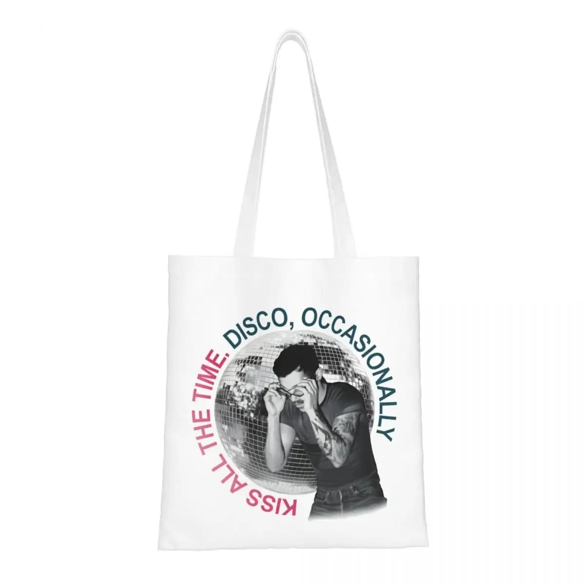 Borsa Shopper con Stampa del Poster dell'Album 2026 di Harry Styles 'Kiss All The Time Disco Occasionally', Borse Moda Donna in Poliestere