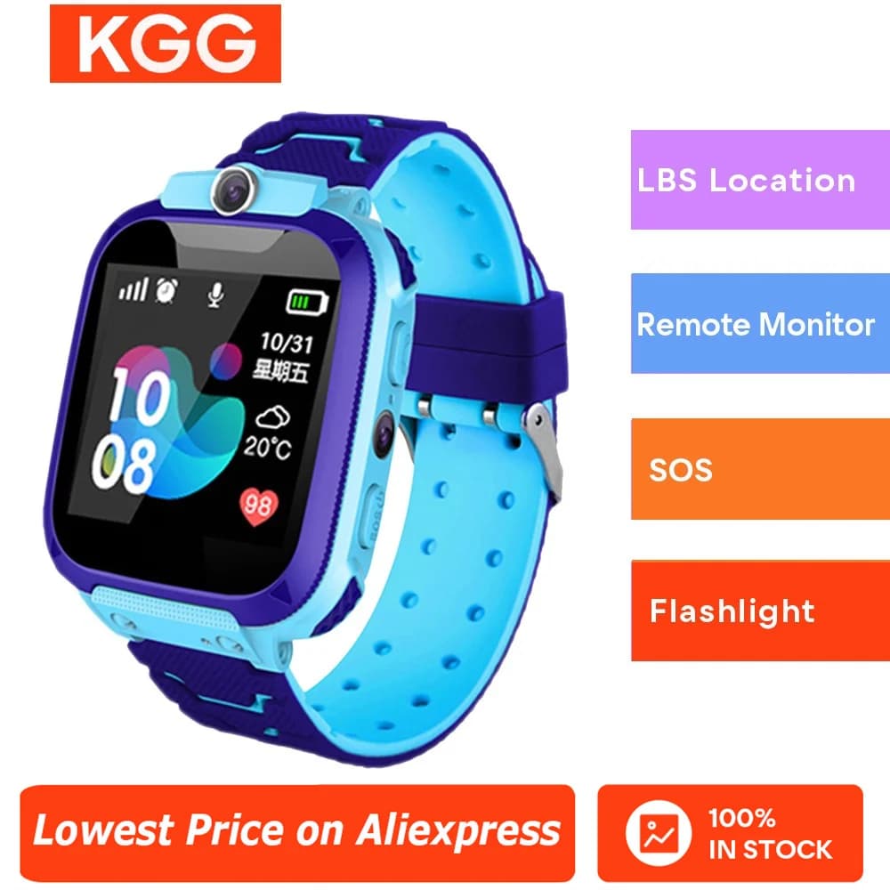 2G Network Q12 Smart Watch for Children SOS Voice Call LBS Camera IP67 Smart Watch for Kids Waterproof Smartwatch.