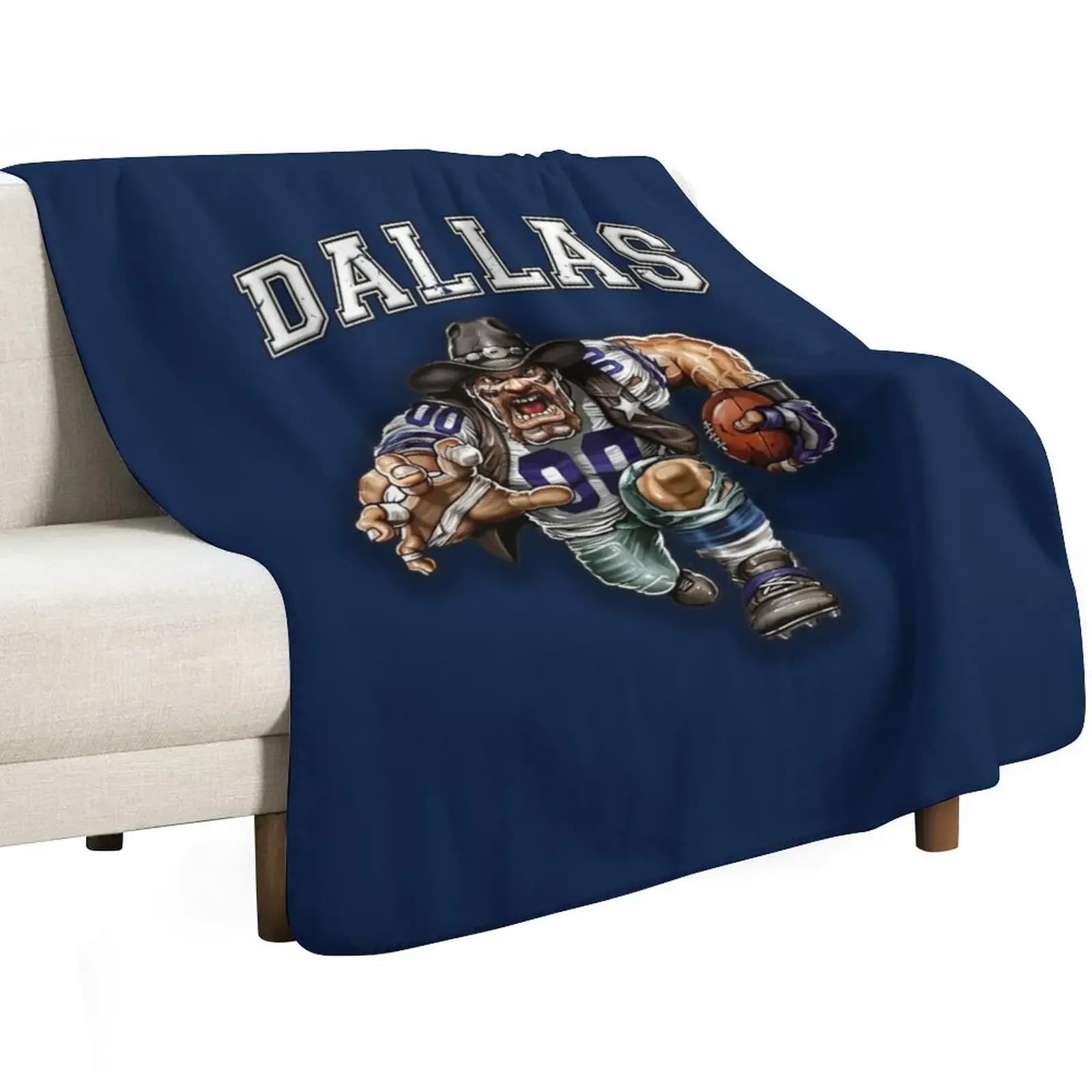 Dallas football team luxury shooting blanket, soft and welcoming quilt, Scottish design for fans of domestic sports