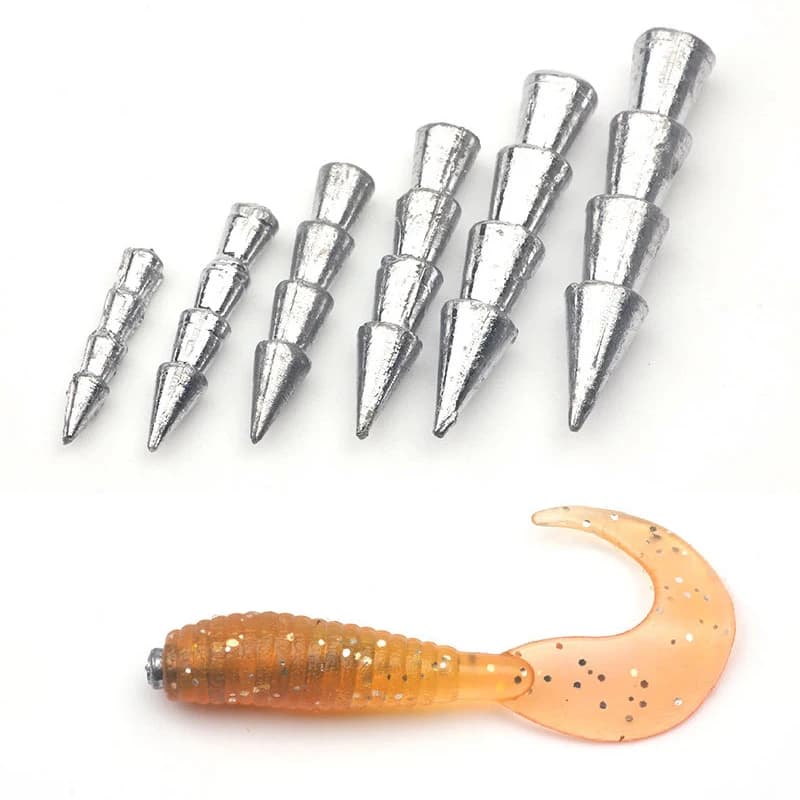 10 pz/lotto peso di pesca 0.5g-4.0g Neko Rig inserto piombini di piombo per Worm Soft Bait Fishing Lure accessori per la pesca