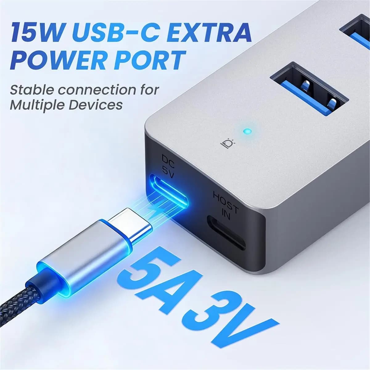 NEW FACTORY~7 Ports USB Hub Multi Port Desktop USB Adapter Powered USB Splitter for Laptop, Phones, PC, and Other USB Devices