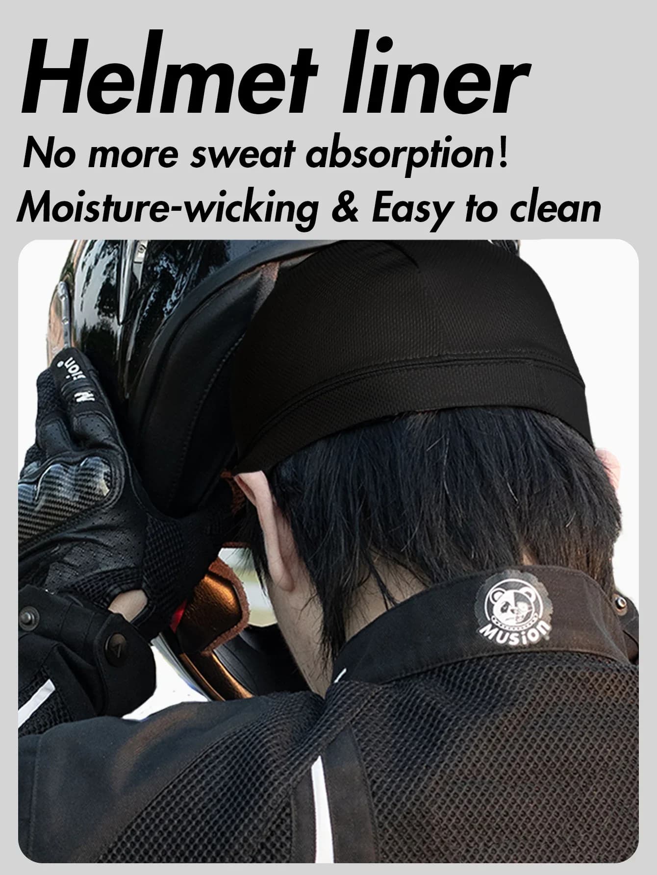 Sottocasco Estivo Rinfrescante Anti-UV Anti-Sudore Traspirante per Ciclismo Corsa Moto e Equitazione Sotto Casco Protettivo