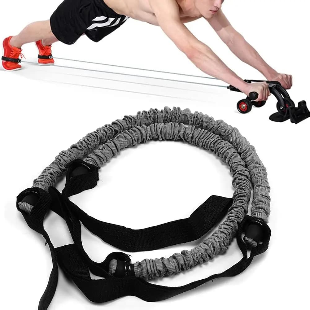 2pcs 19.7in Abdominal Wheel Elastic String fitness exercise bands,Ab Roller Ropes resistance rope exercise resistance bands,Ab W