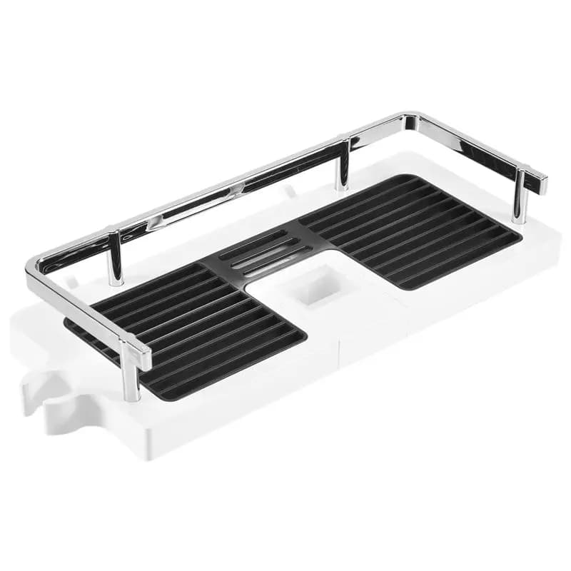 N96R 1 Pcs Shower Storage Holder Bathroom Shelf Pole Shelve No Drilling Lifting Rod Shower Head Holder Organizer