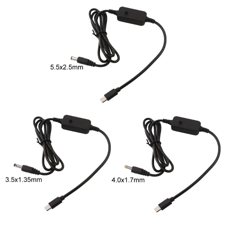 USB C Power Boost Line Type C PD to DC 5V 9V 12V 20V 5.5x2.5mm 4.0x1.7mm 3.5x1.35mm Plug Step UP Module Converter Adapter